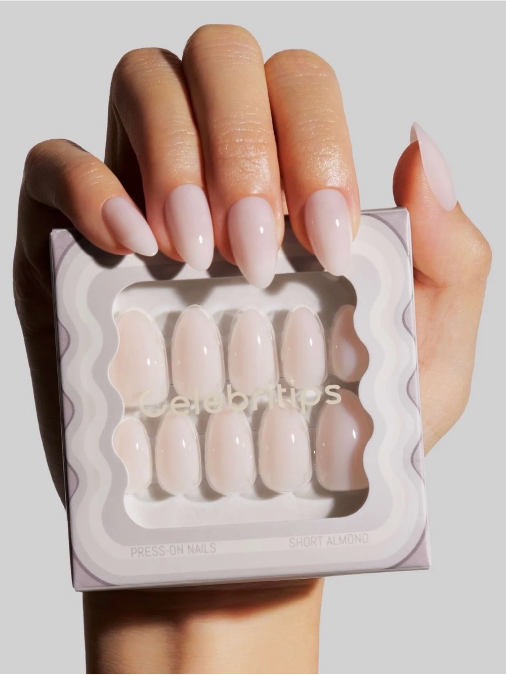Celebritips Short Almond Press-On Nails in Clean Girl Vibe NIB